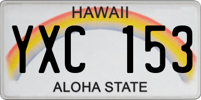 HI license plate YXC153