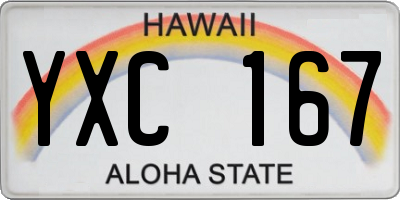 HI license plate YXC167