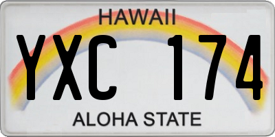 HI license plate YXC174