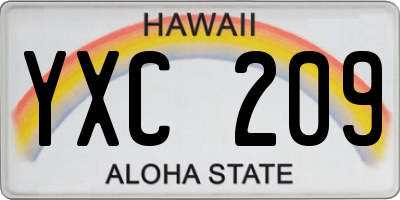 HI license plate YXC209