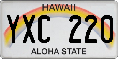 HI license plate YXC220