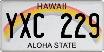HI license plate YXC229