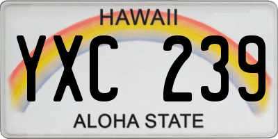 HI license plate YXC239