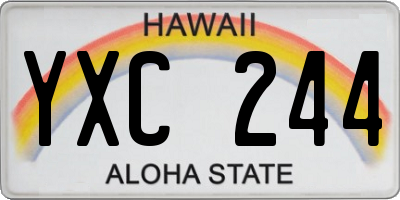 HI license plate YXC244