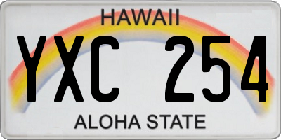 HI license plate YXC254