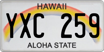 HI license plate YXC259