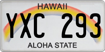 HI license plate YXC293
