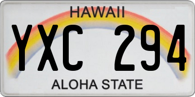 HI license plate YXC294