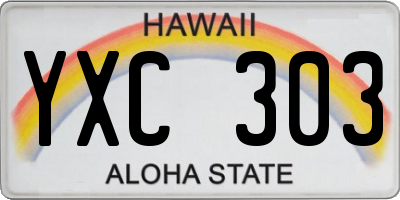 HI license plate YXC303