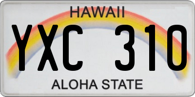 HI license plate YXC310