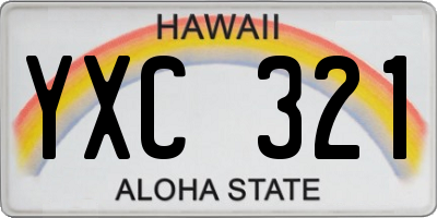 HI license plate YXC321