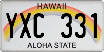 HI license plate YXC331