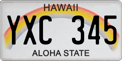 HI license plate YXC345