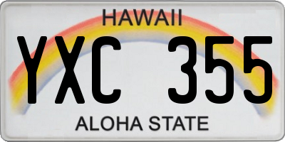 HI license plate YXC355