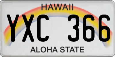 HI license plate YXC366