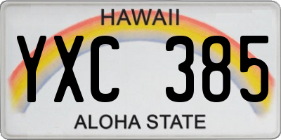 HI license plate YXC385