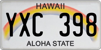 HI license plate YXC398