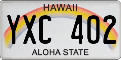 HI license plate YXC402