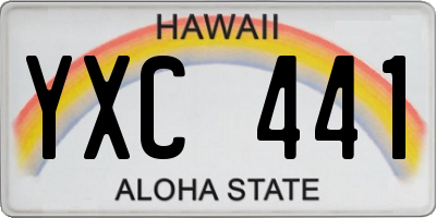 HI license plate YXC441