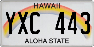 HI license plate YXC443