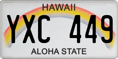 HI license plate YXC449