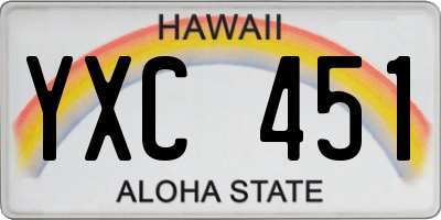 HI license plate YXC451