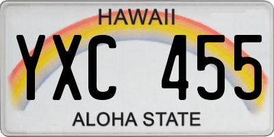 HI license plate YXC455