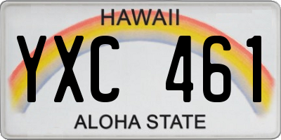 HI license plate YXC461