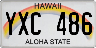 HI license plate YXC486