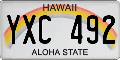 HI license plate YXC492