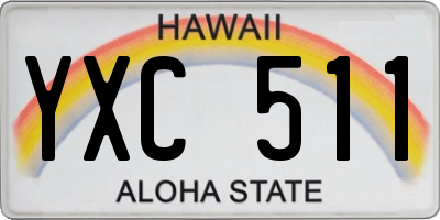 HI license plate YXC511