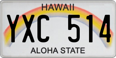 HI license plate YXC514