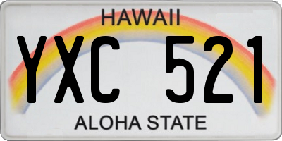 HI license plate YXC521