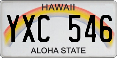 HI license plate YXC546