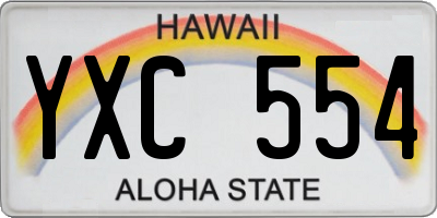 HI license plate YXC554