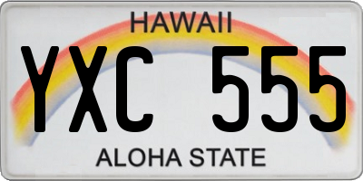 HI license plate YXC555