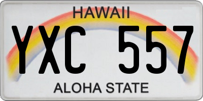 HI license plate YXC557