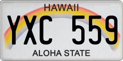 HI license plate YXC559