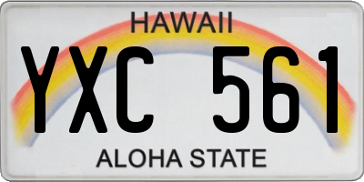 HI license plate YXC561