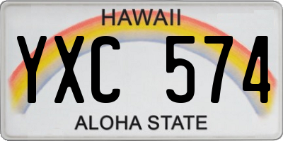 HI license plate YXC574