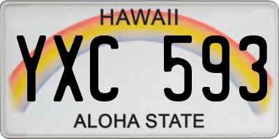 HI license plate YXC593