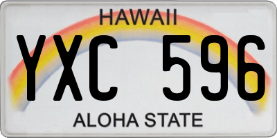 HI license plate YXC596