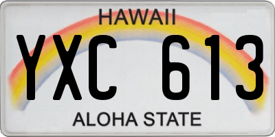 HI license plate YXC613