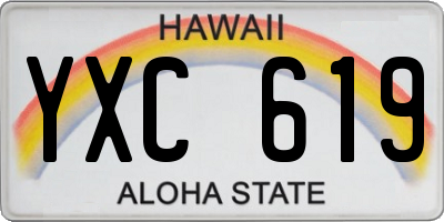 HI license plate YXC619