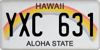HI license plate YXC631