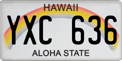 HI license plate YXC636