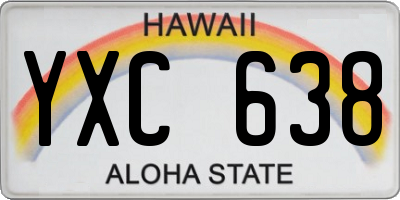 HI license plate YXC638