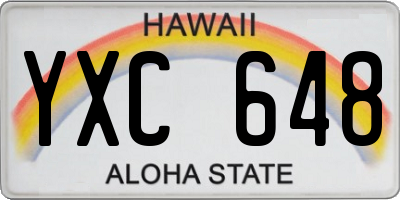 HI license plate YXC648