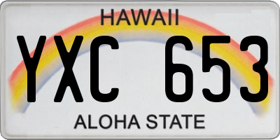 HI license plate YXC653