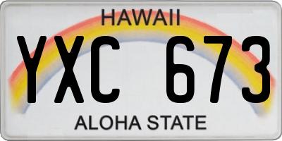 HI license plate YXC673